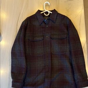 Vince Burgundy Wool-lined Shirt Jacket